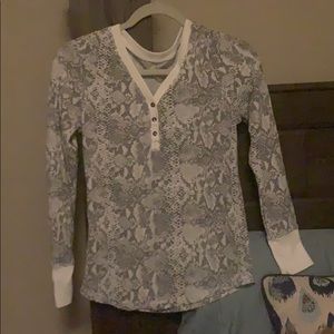 Snakeskin Print Long Sleeve Shirt